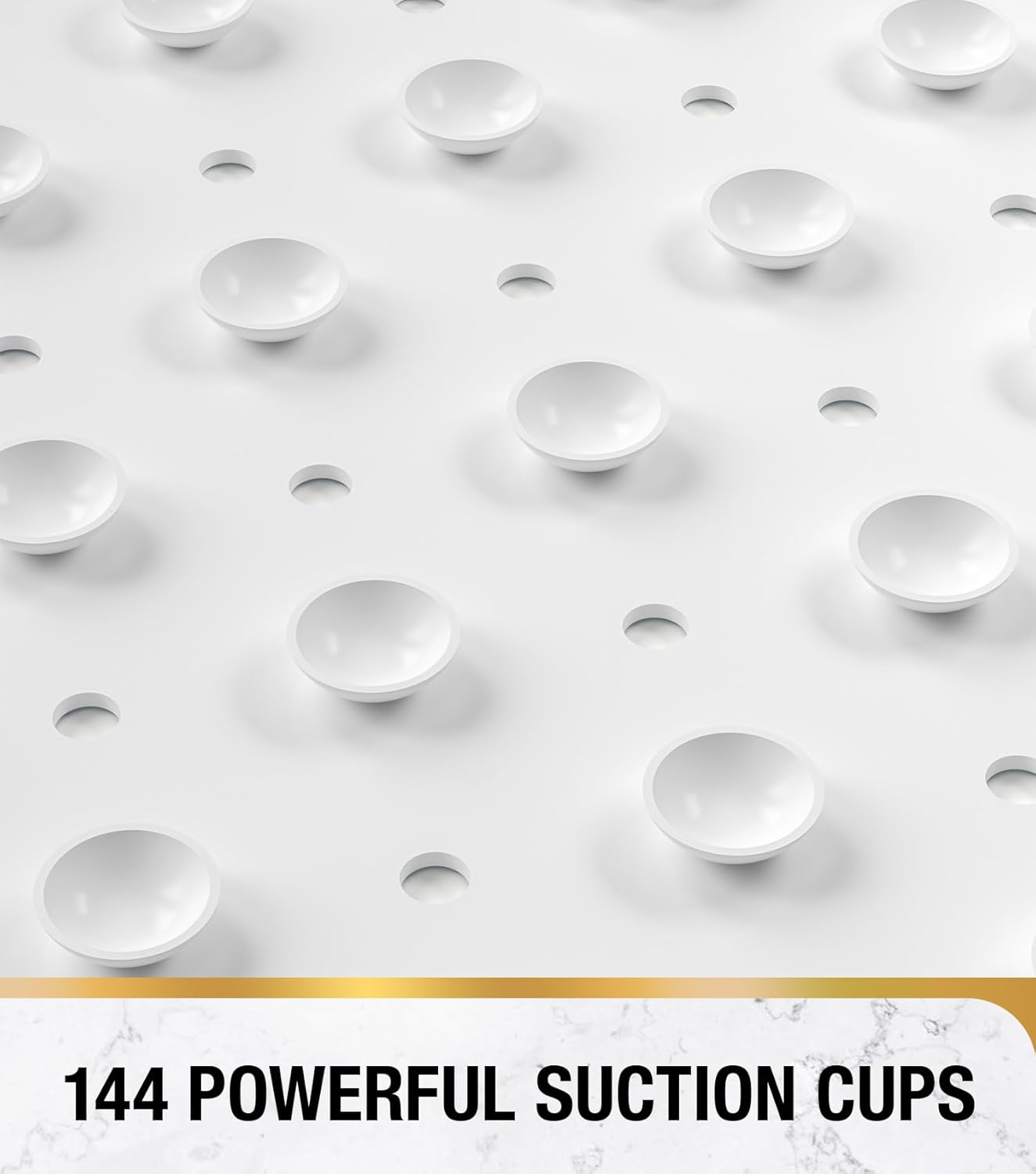 Dolphin Square Shower Mat | Non-Slip Design with 144 Suction Cups | Quick-Dry Surface for Safe Showers 4