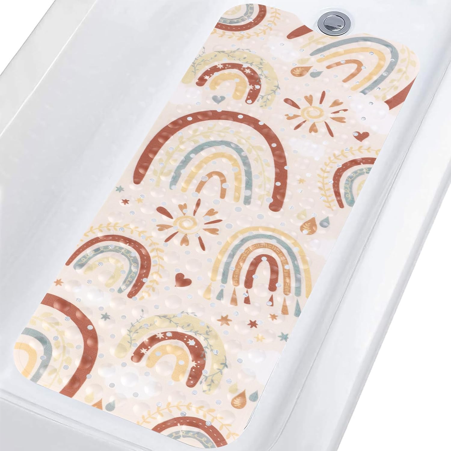 Vibrant Rainbow Bath Mat | Non-Slip Design with Extra Length for Safety 1