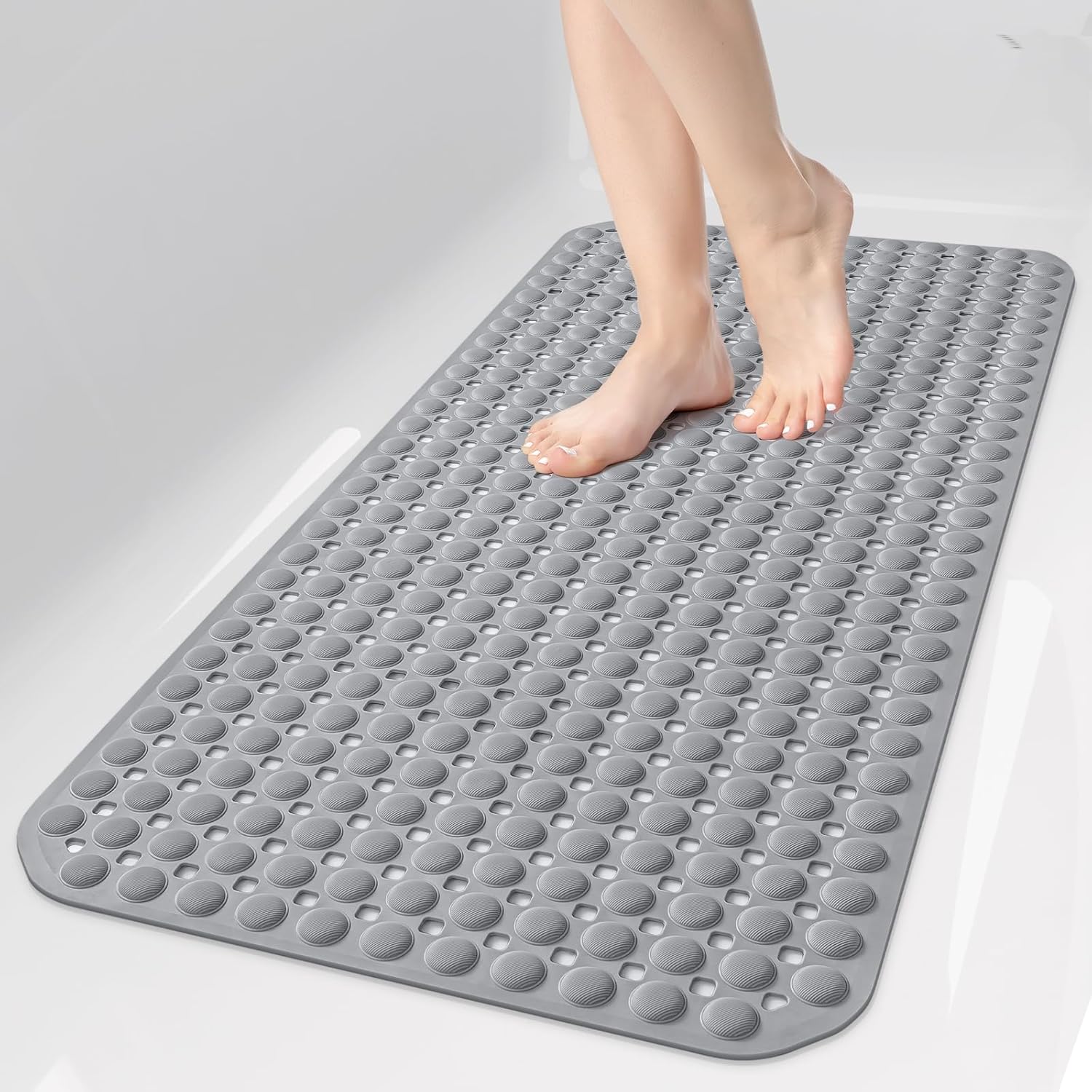 Comfort Mat | Non-Slip Bath Mat with 198 Suction Cups & Rapid Drainage | Soft TPE for Safety and Comfort 1