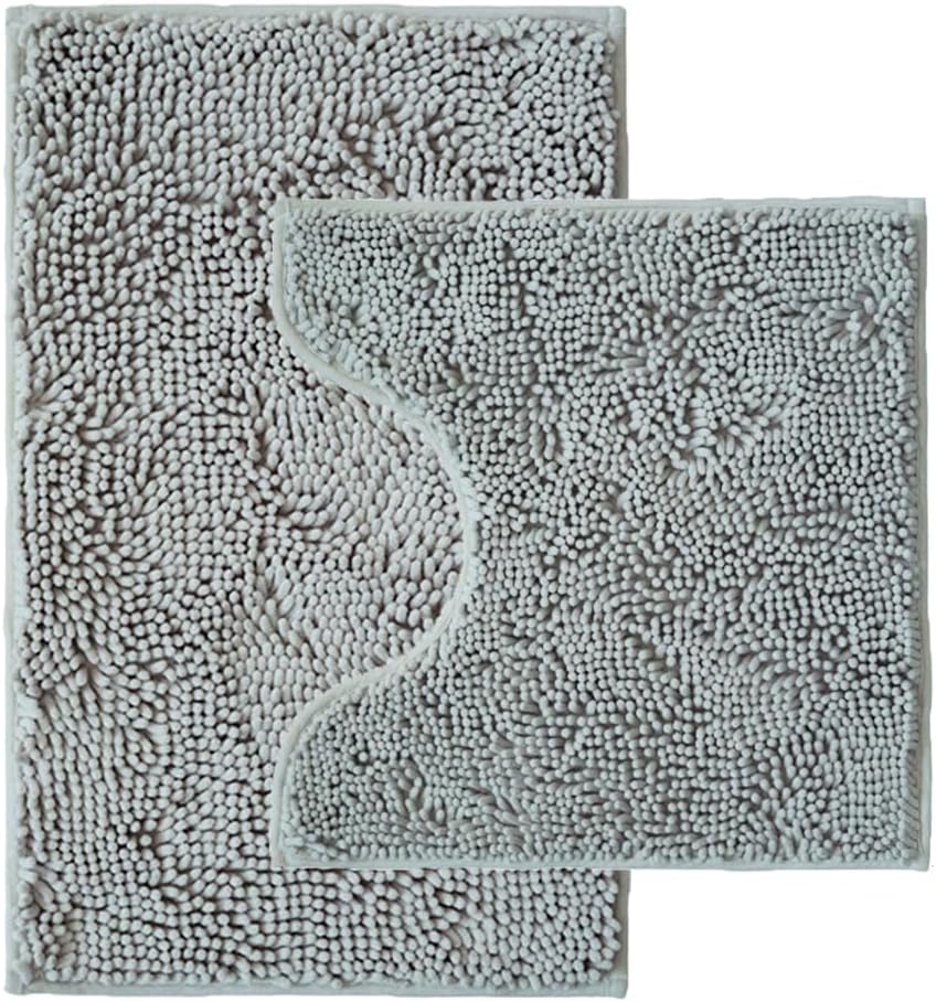 Chenille Bath Rug Set | Ultra Soft Non-Slip Rugs with Super Absorbent Design for Cozy Bathrooms 1