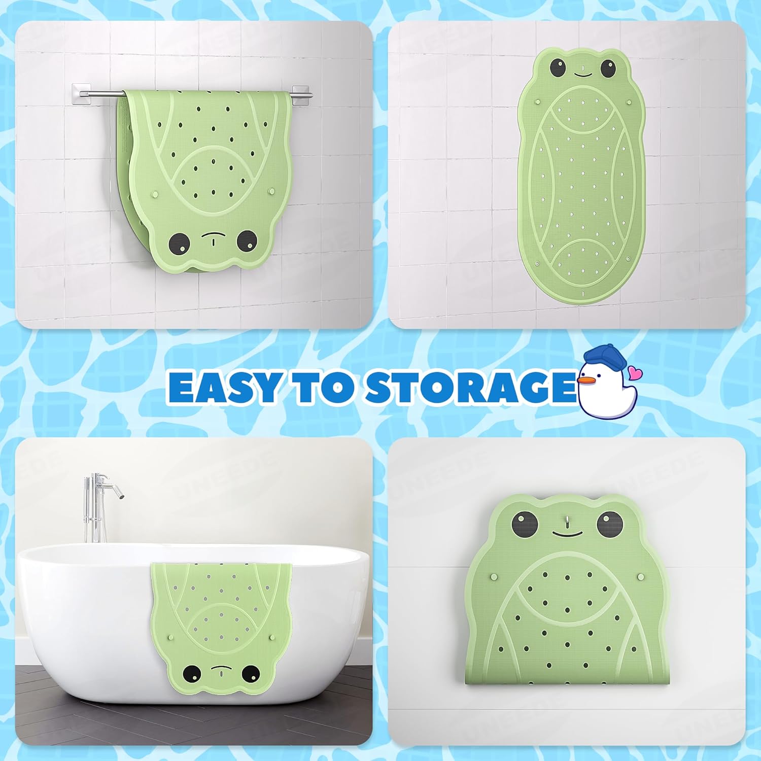 Frog Collection | Non-Slip Bath Mat for Kids with Dual Anti-Slip Texture | Safe & Fun Bath Time Experience 7