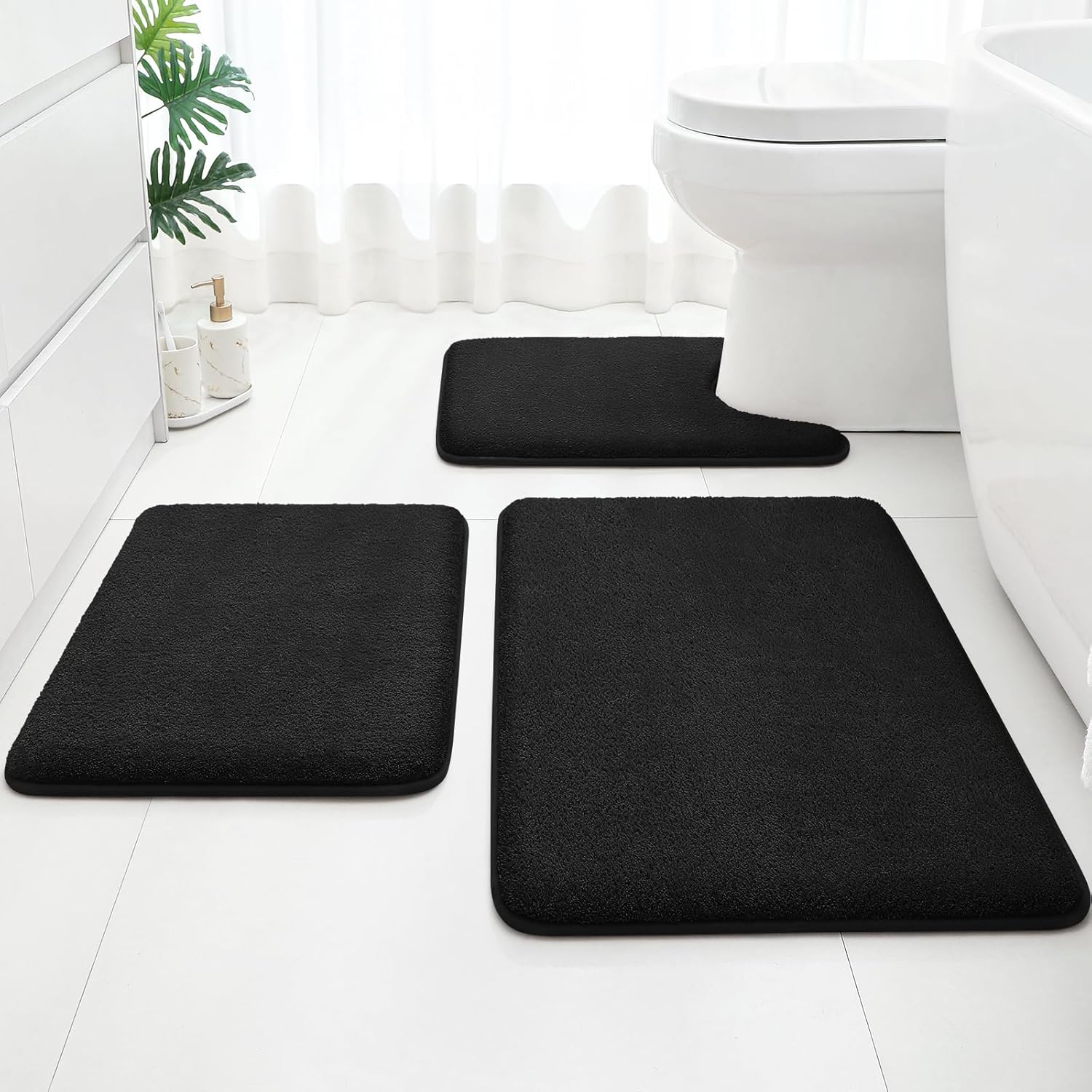 Luxurious Memory Foam Bath Rug Set with Non-Slip Backing | Super Absorbent for Comfort and Safety 1