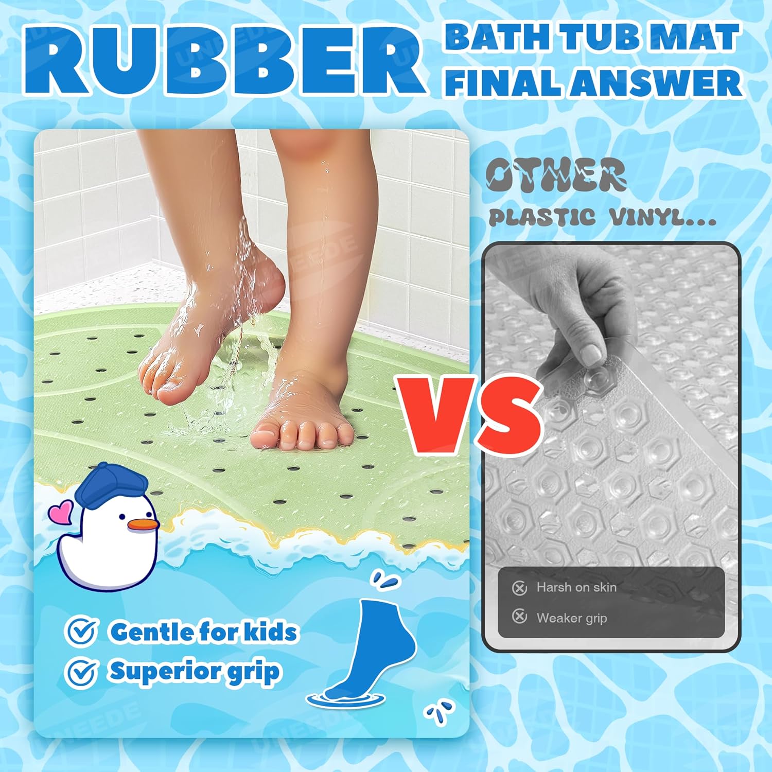 Frog Collection | Non-Slip Bath Mat for Kids with Dual Anti-Slip Texture | Safe & Fun Bath Time Experience 2