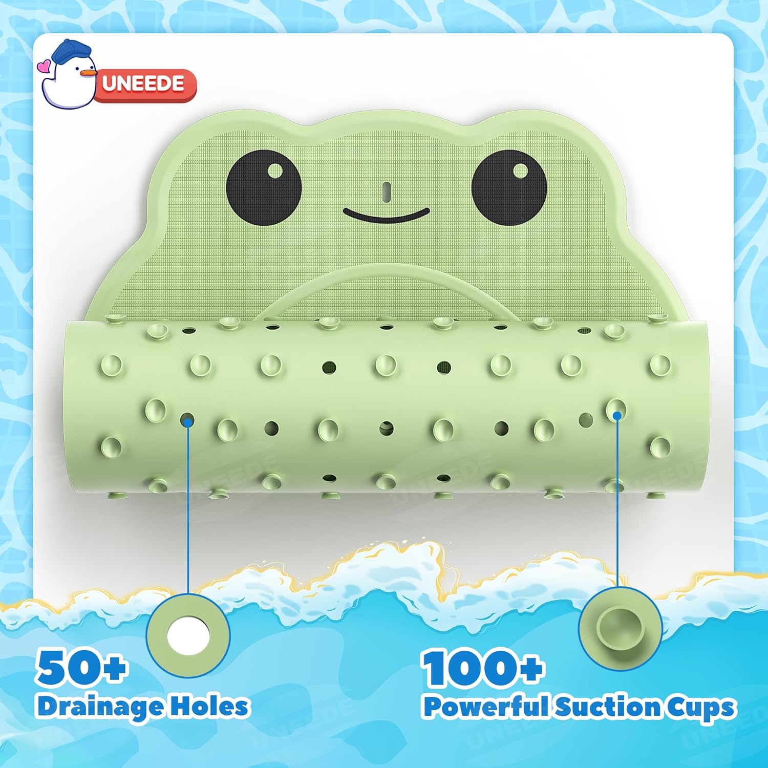 Frog Collection | Non-Slip Bath Mat for Kids with Dual Anti-Slip Texture | Safe & Fun Bath Time Experience 3