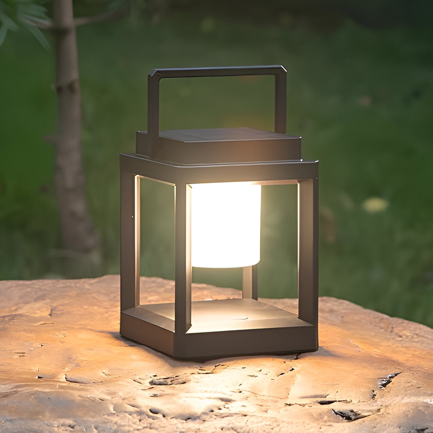 Outdoor Lantern Light | Solar & USB Charging with Portable Handle | Modern Design for Gardens and Patios 3