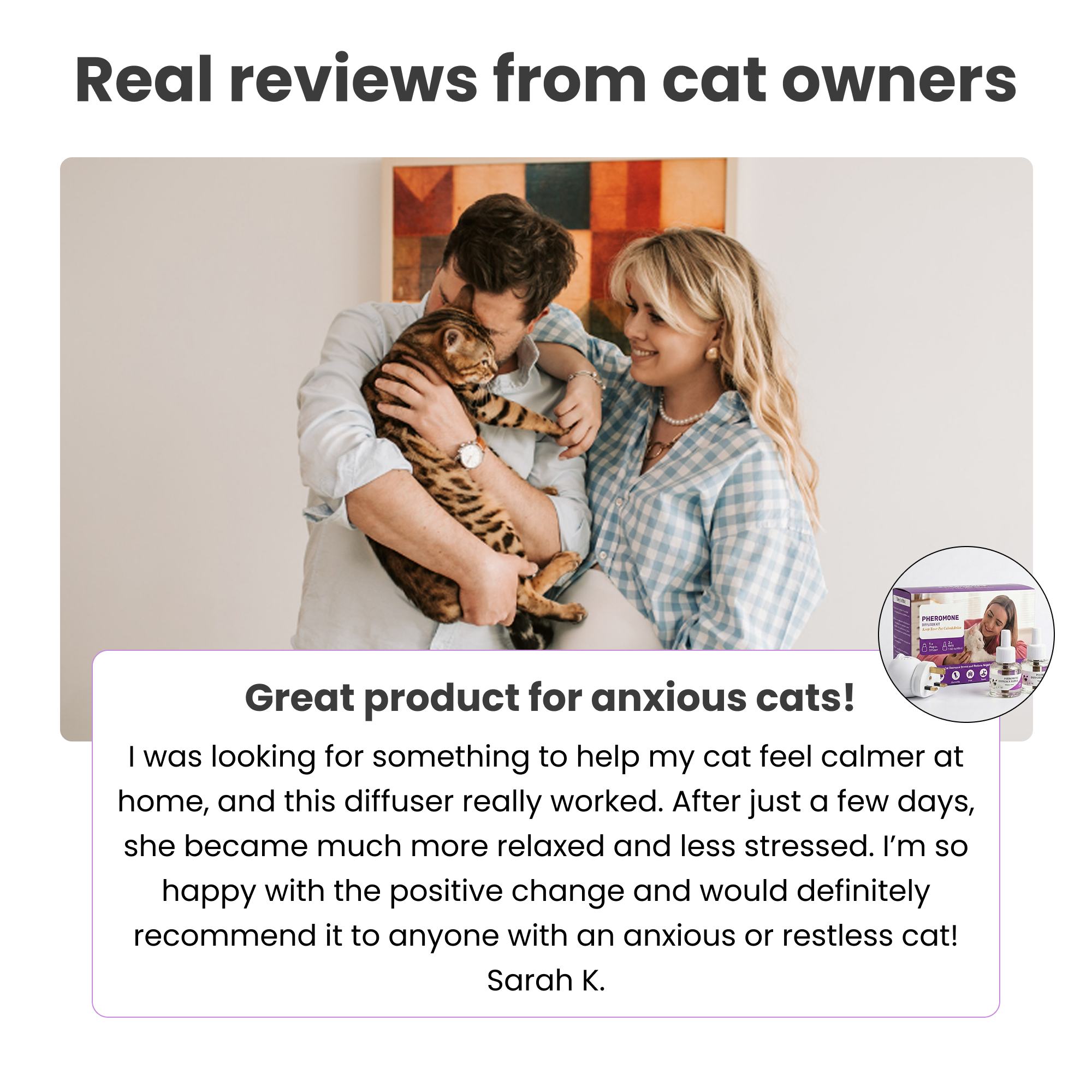 Feline Serenity | Cats Calming Diffuser Set with Essential Oils | Stress Relief for Anxious Cats 6