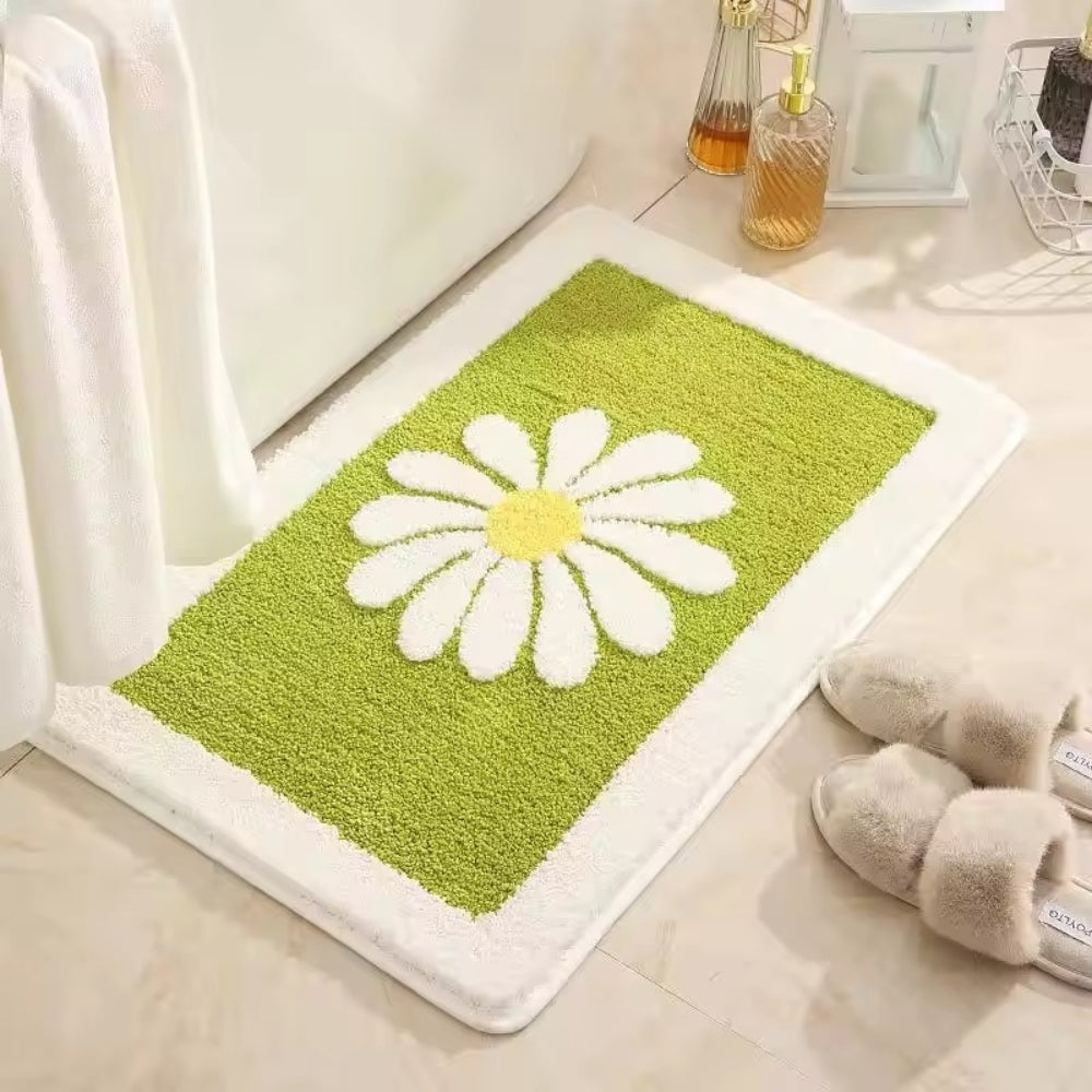 Charming Daisy Bloom | Non-Slip Bath Mat with Soft Microfibre | Plush Comfort for Cozy Spaces 7