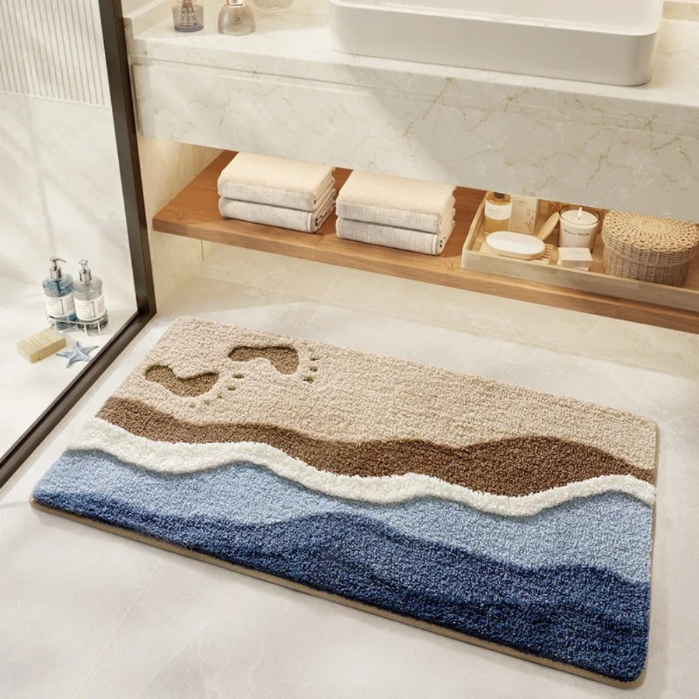 Coastal Charm | Non-Slip Bath Mat with Soft Flocking for Comfort 2
