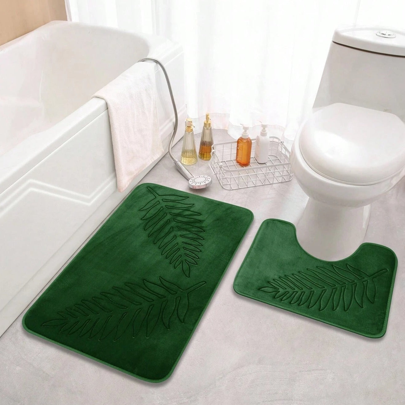 Comfort Bath Mat Set | Plush Memory Foam with Non-Slip Backing | Quick-Drying Rugs for Safety and Luxury 1