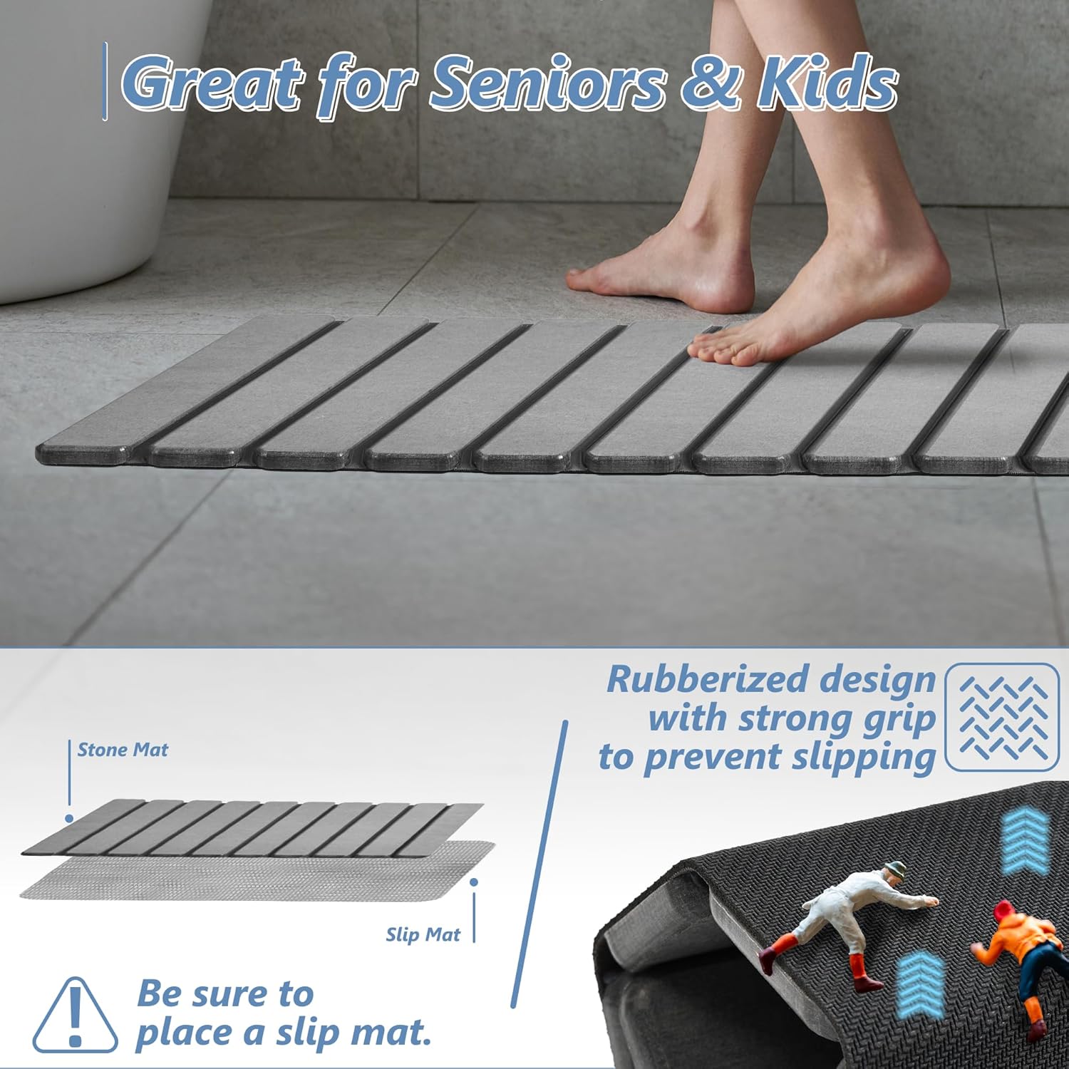 Eco-Friendly Bath Mat | Quick Dry Diatomaceous Earth Design for Clean, Dry Floors 3