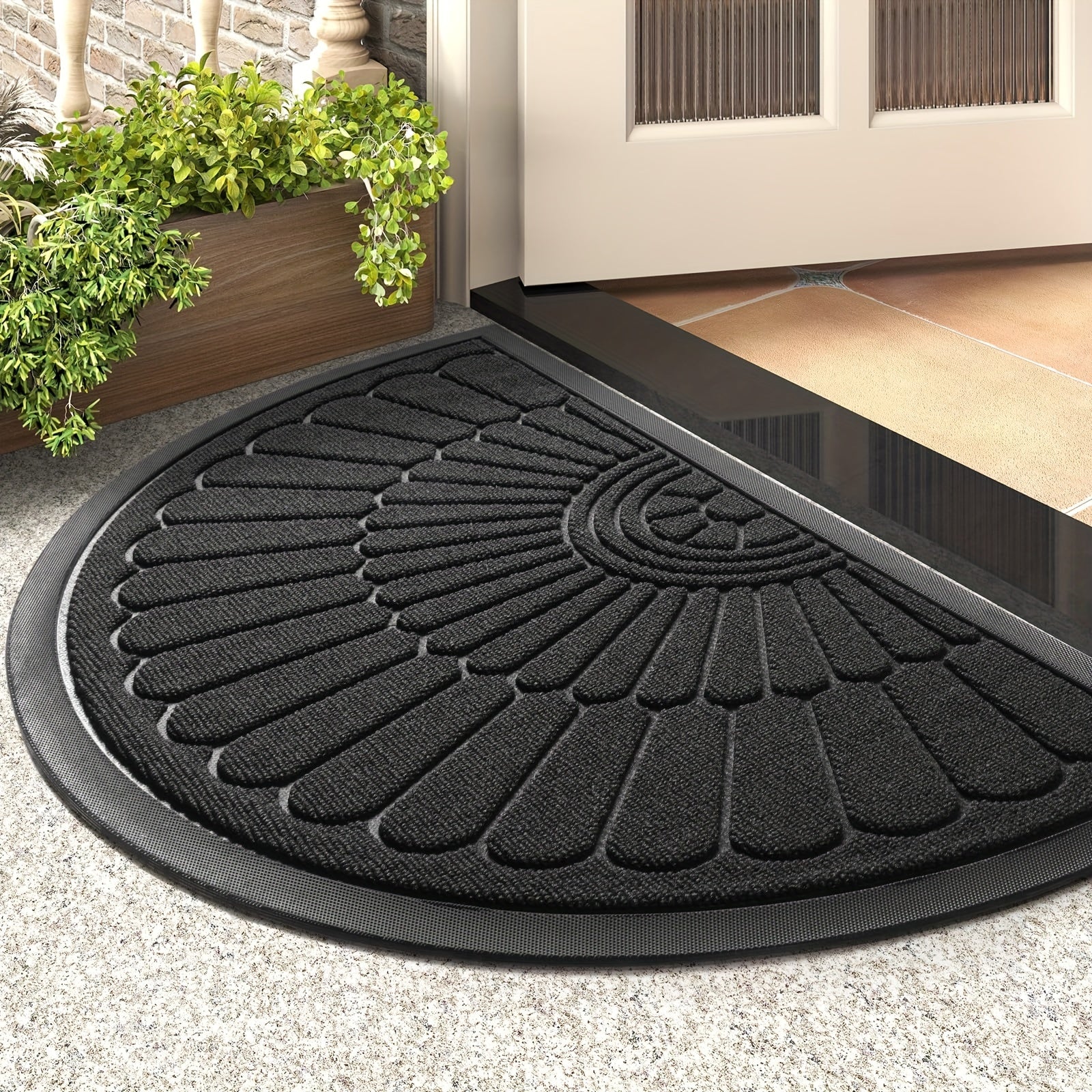 Durable Outdoor Door Mat | Non-Slip Rubber with Weather Resistance | Ideal Welcome Mat for Clean Entrances 0