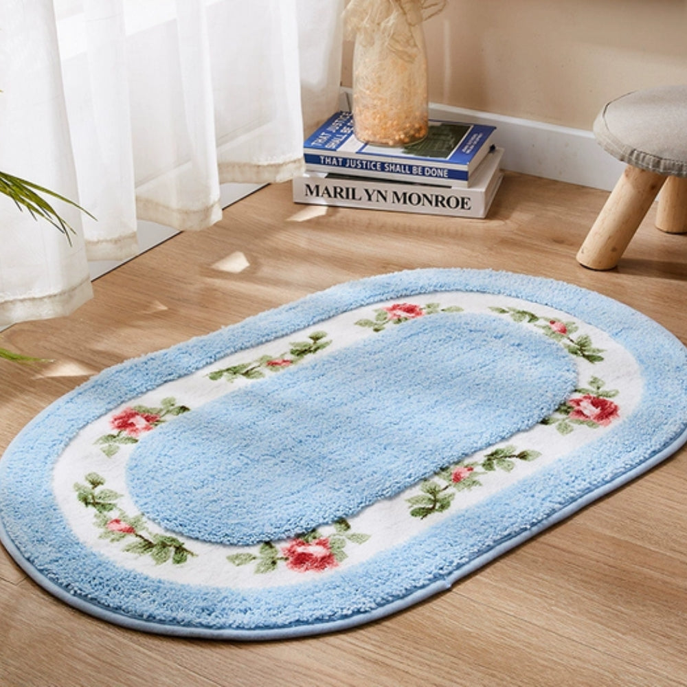 Elegant Floral Bath Mat | Plush Microfiber with Non-Slip Backing for Comfort and Safety 4