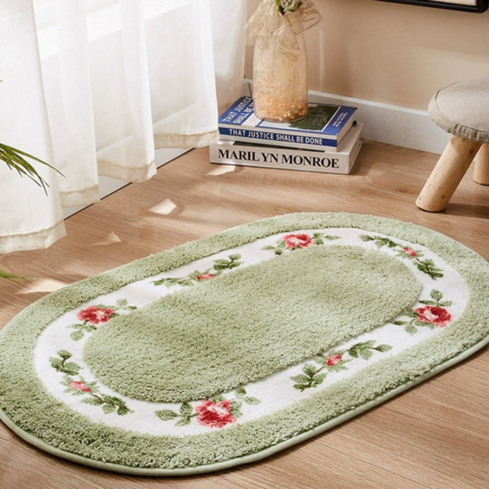Elegant Floral Bath Mat | Plush Microfiber with Non-Slip Backing for Comfort and Safety 5