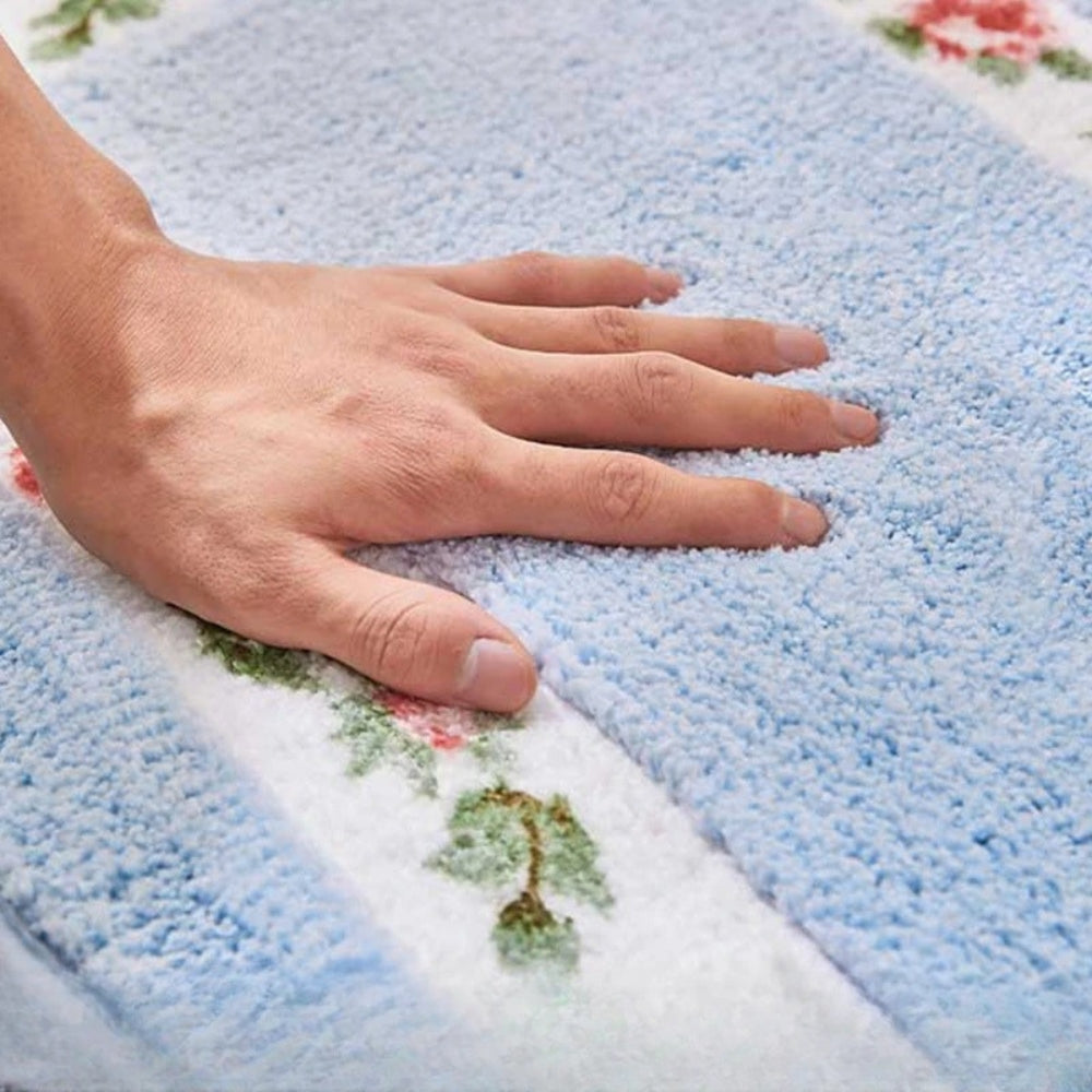 Elegant Floral Bath Mat | Plush Microfiber with Non-Slip Backing for Comfort and Safety 8