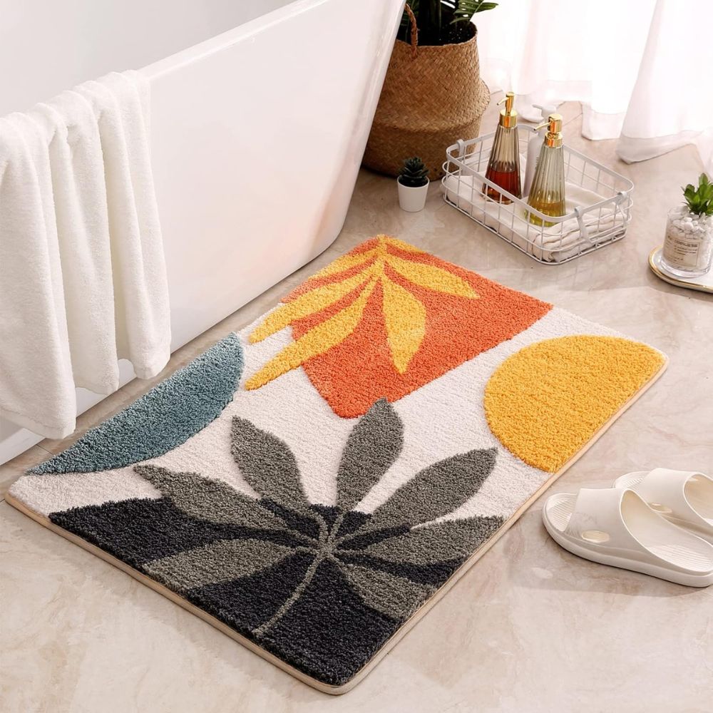 Elegant Floral | Non-Slip Bath Mat with Absorbent Microfibre Surface | Stylish Design for Safety and Comfort 5