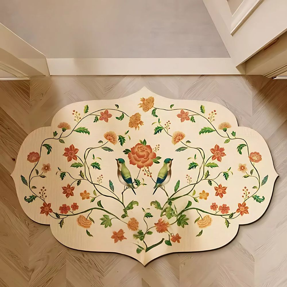 Flora Collection | Diatomaceous Bath Mat with Quick-Drying Properties | Elegant Floral Design for Safety and Freshness 2