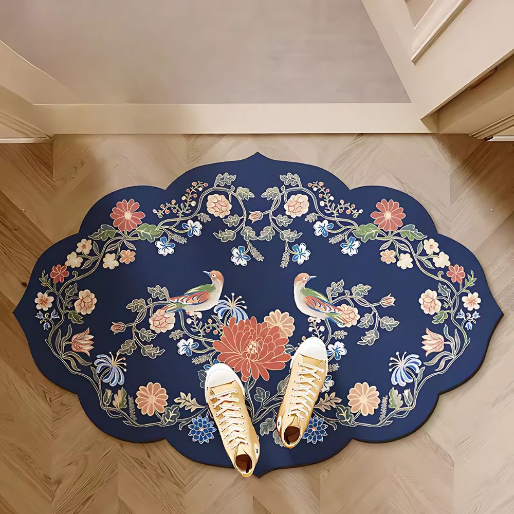 Flora Collection | Diatomaceous Bath Mat with Quick-Drying Properties | Elegant Floral Design for Safety and Freshness 3