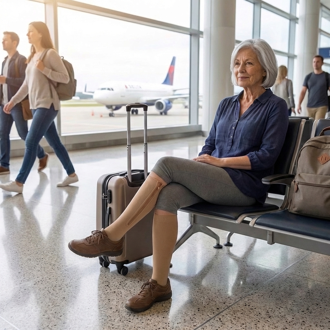 Zipper Travel Compression Socks – Easy-On Support for Cramped Flights