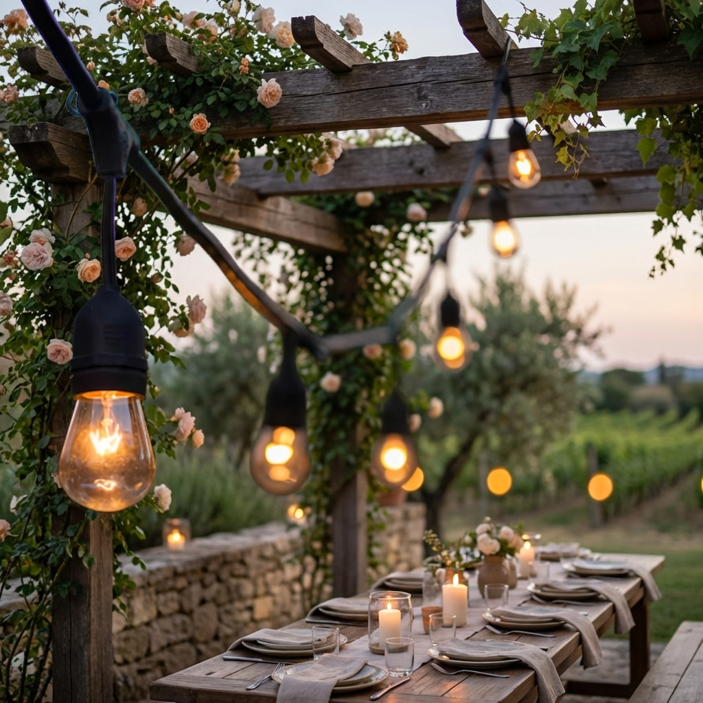 Solar Garden Lights with External Solar Panel & Remote Control | Weatherproof Design for Outdoor Ambience