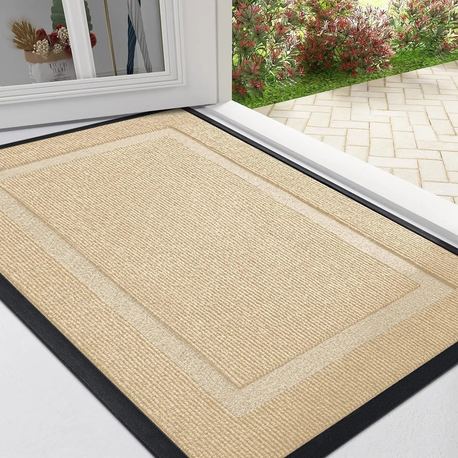 Heavy Rubber Door Mat | Non-Slip Outdoor Welcome Mat for Clean Entrances 0