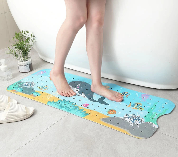 Cute Cartoon Animal Bath Mat | Non-Slip Quick-Drying Design for Safe Kids' Bath Time 1