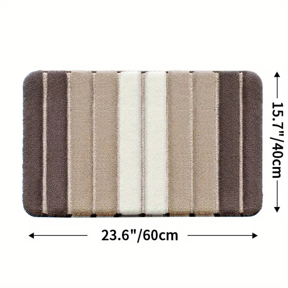 Lumiére | Non-Slip Bath Mat with Ultra-Soft Microfiber for Comfort | Elegant Striped Design for Safety and Style 11