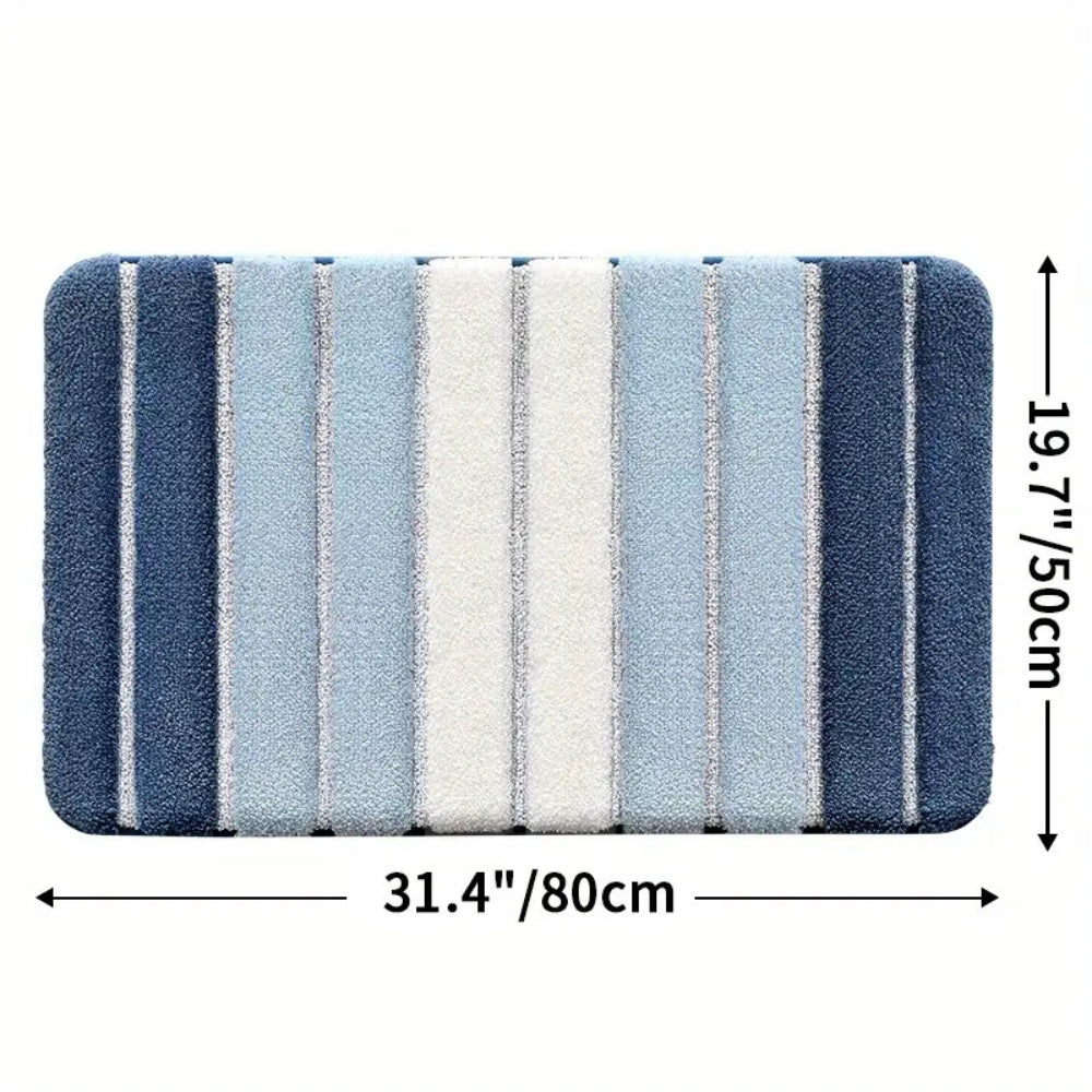 Lumiére | Non-Slip Bath Mat with Ultra-Soft Microfiber for Comfort | Elegant Striped Design for Safety and Style 5