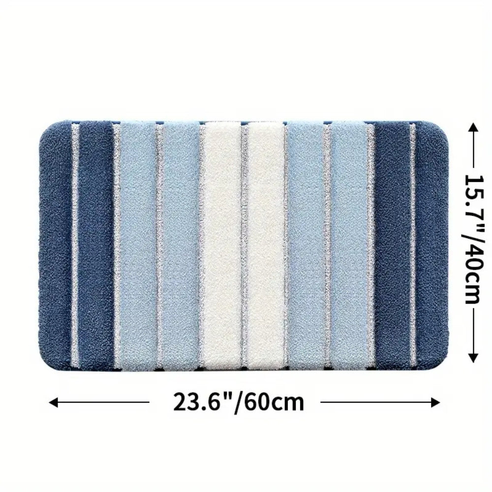 Lumiére | Non-Slip Bath Mat with Ultra-Soft Microfiber for Comfort | Elegant Striped Design for Safety and Style 6