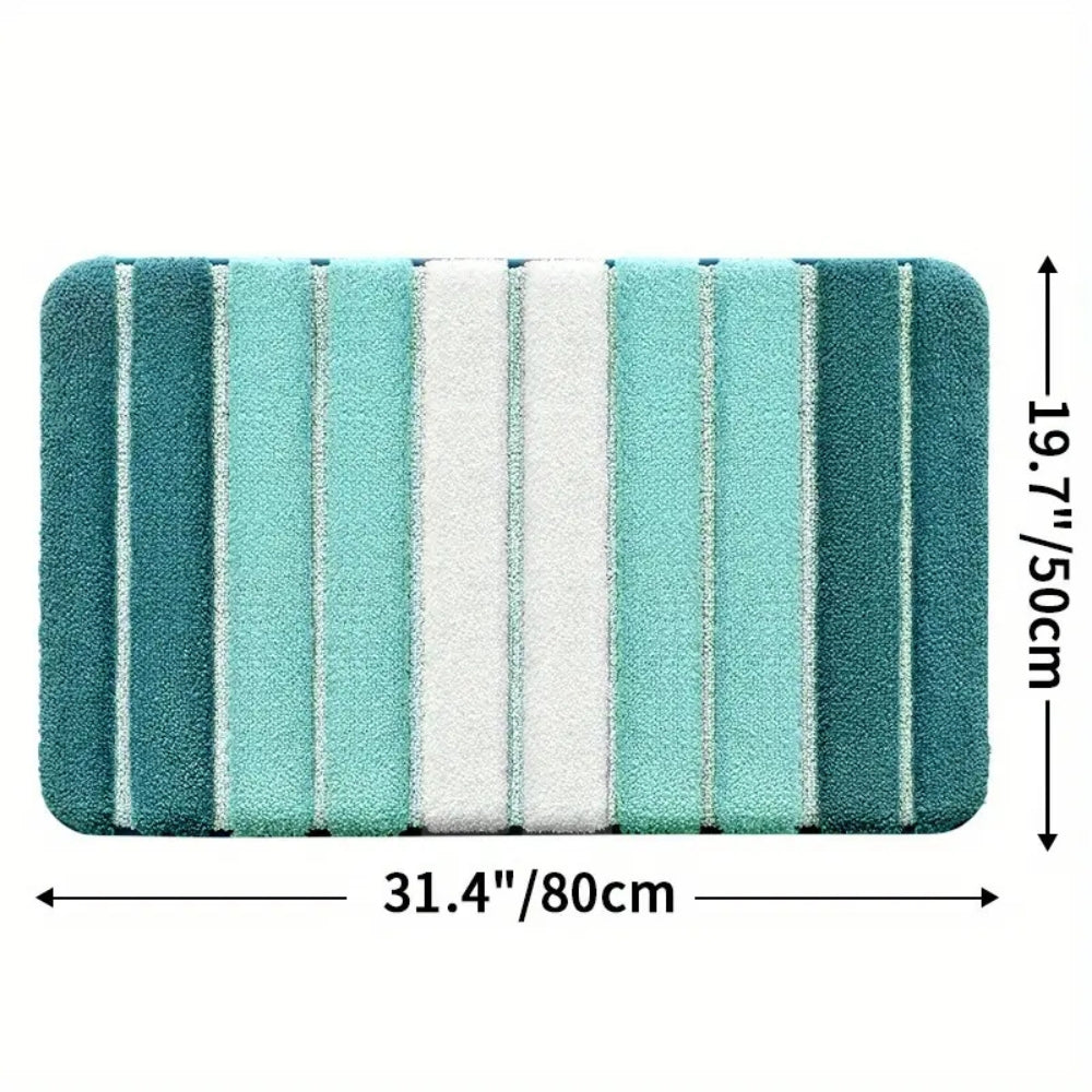 Lumiére | Non-Slip Bath Mat with Ultra-Soft Microfiber for Comfort | Elegant Striped Design for Safety and Style 10