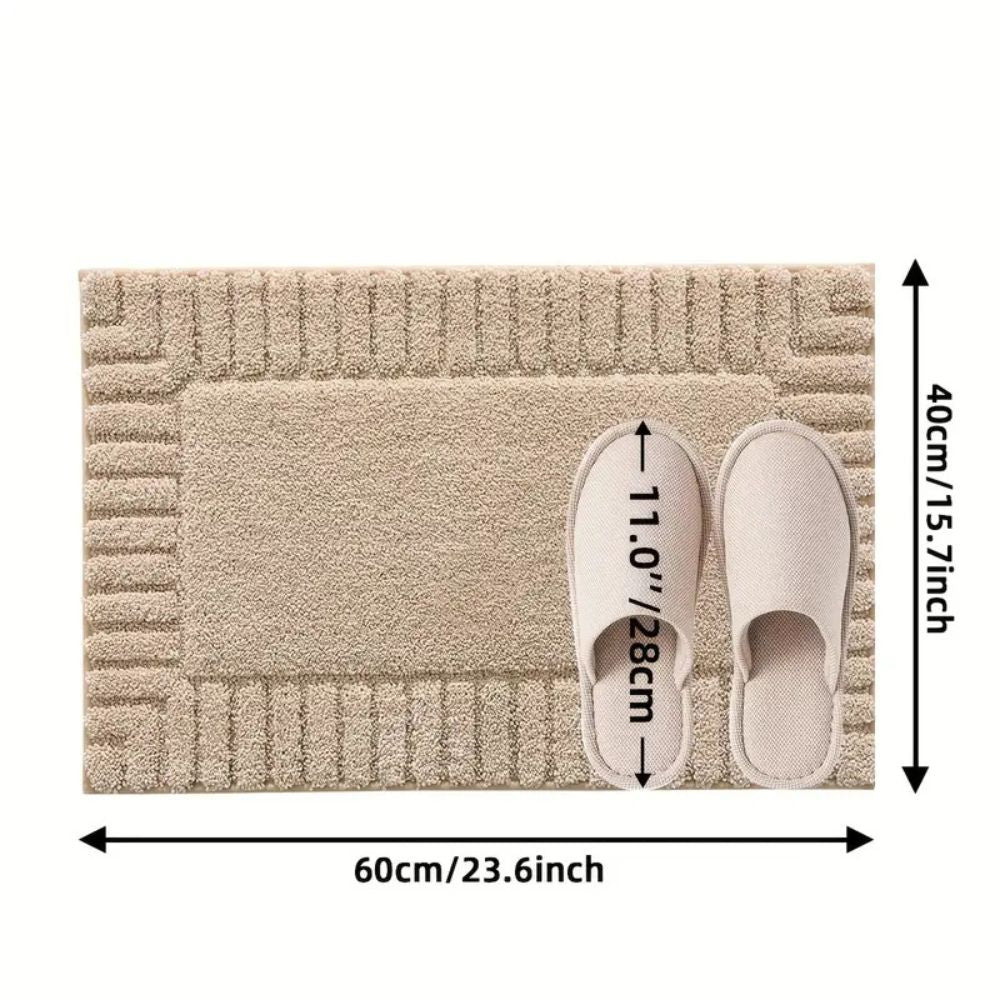 Modern Stripe | Non-Slip Bath Mat with Soft Flocked Surface | Cozy Comfort for Any Bathroom 10