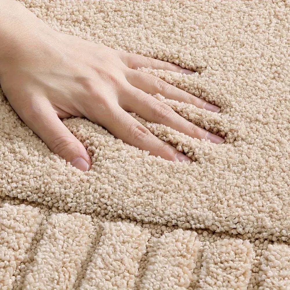 Modern Stripe | Non-Slip Bath Mat with Soft Flocked Surface | Cozy Comfort for Any Bathroom 3