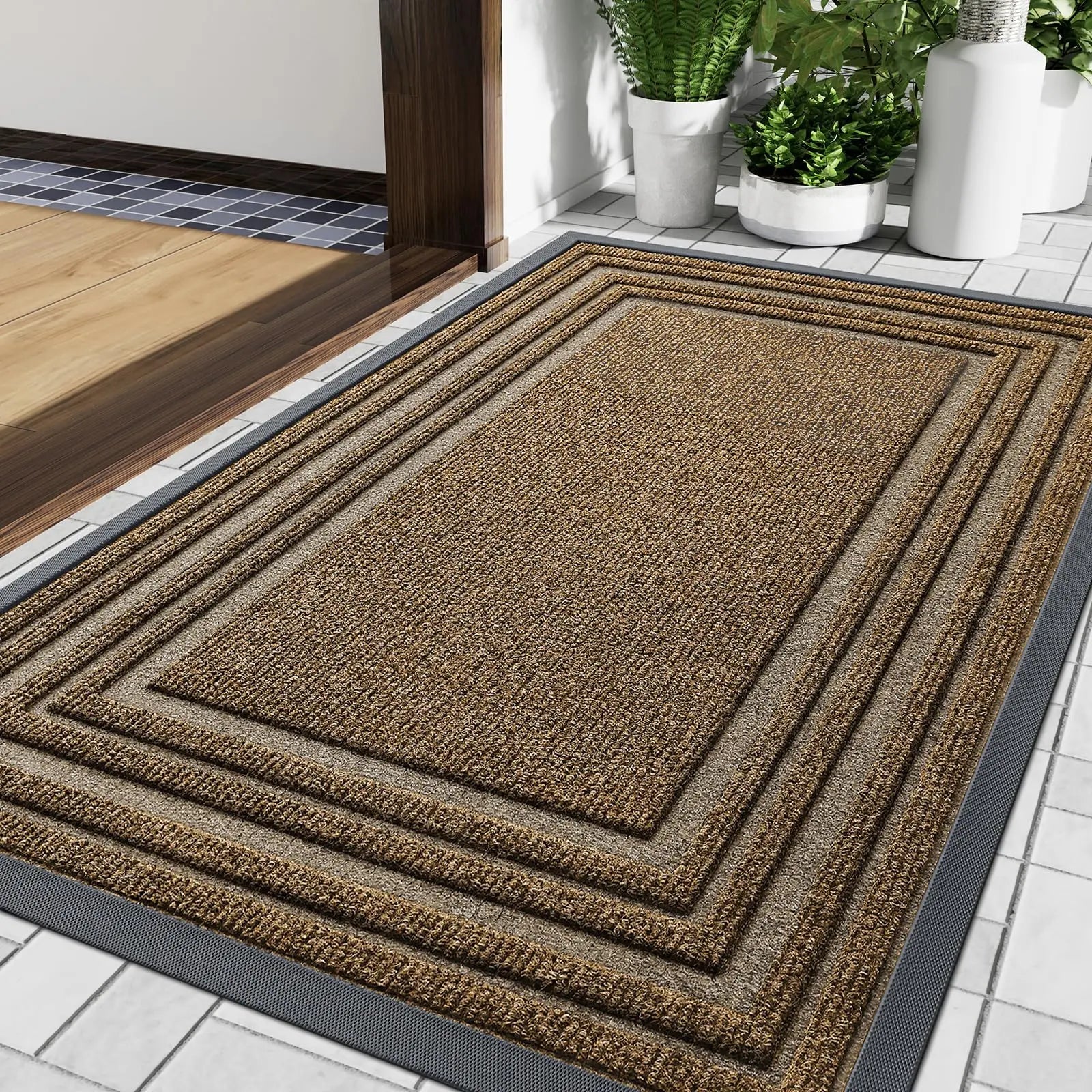 Non-Slip Outdoor Door Mat with Durable Natural Rubber | Ideal Welcome Mat for Indoor & Outdoor Use 0