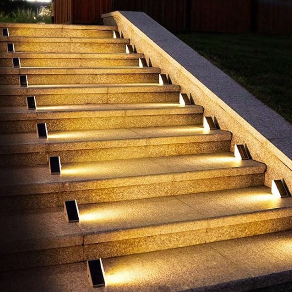 Outdoor Solar LED Step Lights | Triangular Design with Automatic Light Control | Ideal for Pathways and Stairs 2