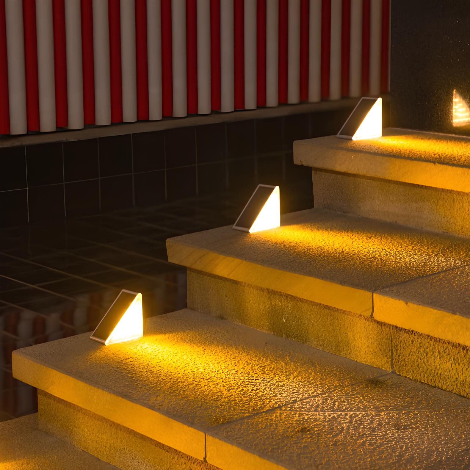 Outdoor Solar LED Step Lights | Triangular Design with Automatic Light Control | Ideal for Pathways and Stairs 6