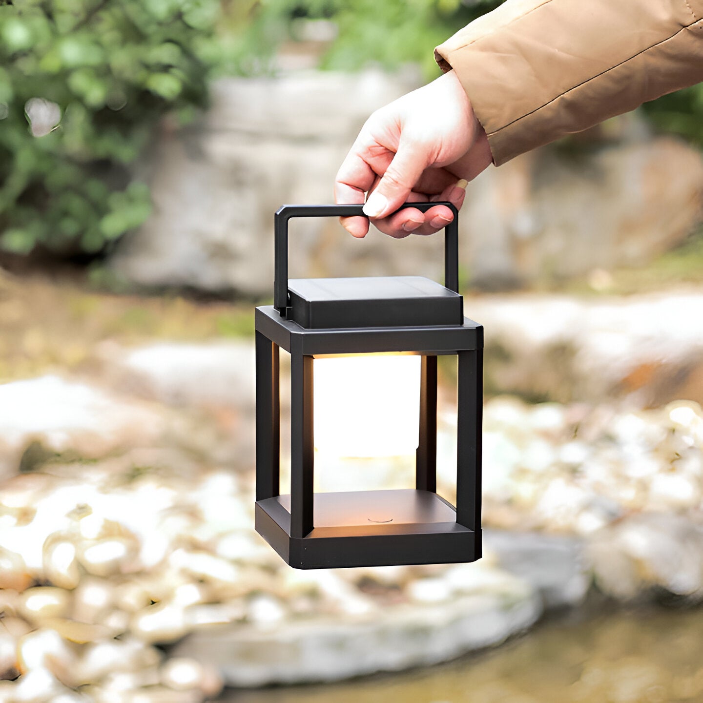 Portable Solar Lantern | Solar Powered Camping Light with USB Charging | Weather-Resistant Outdoor Lantern for Versatile Lighting 6