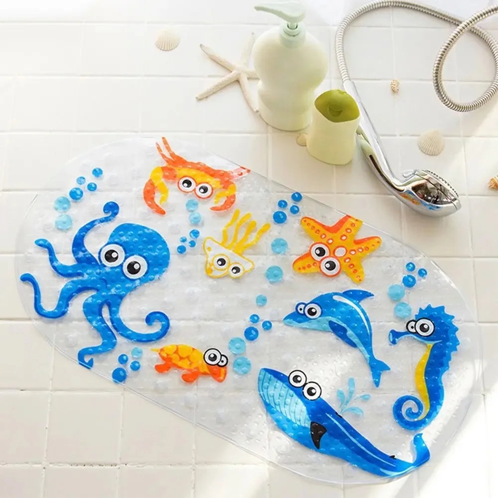 Colorful Cartoon Bath Mat | Non-Slip Oval Design with Eco-Friendly Material for Safe and Fun Bathing 2