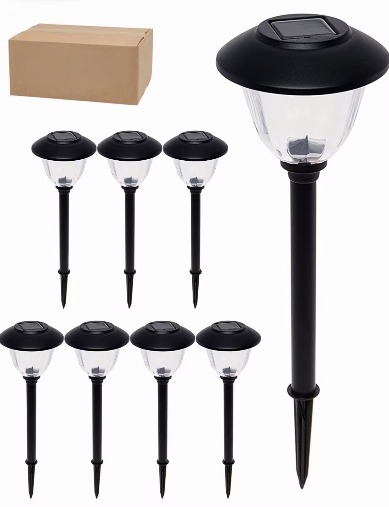 Elegant Solar Garden Path Lights Set | 8 Durable LED Lights with Automatic Dusk Activation for Outdoor Illumination 1