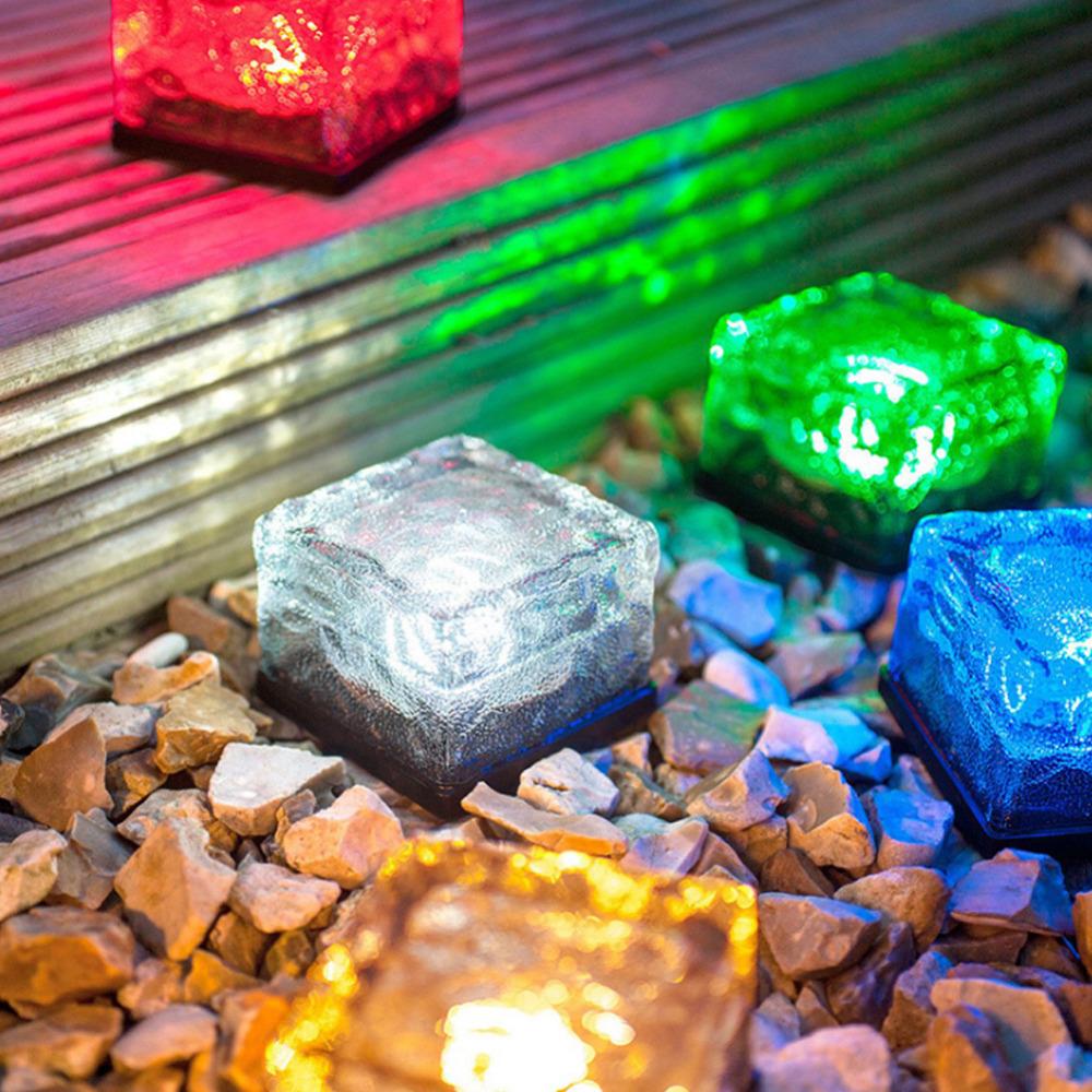 Outdoor Solar Garden Cube Light with Color Changing Effect | Textured Glass for Ambient Illumination 3