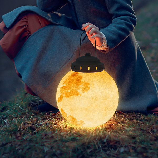 Elegant Solar Hanging Garden Light | Round Moon Shape for Outdoor Ambiance 2