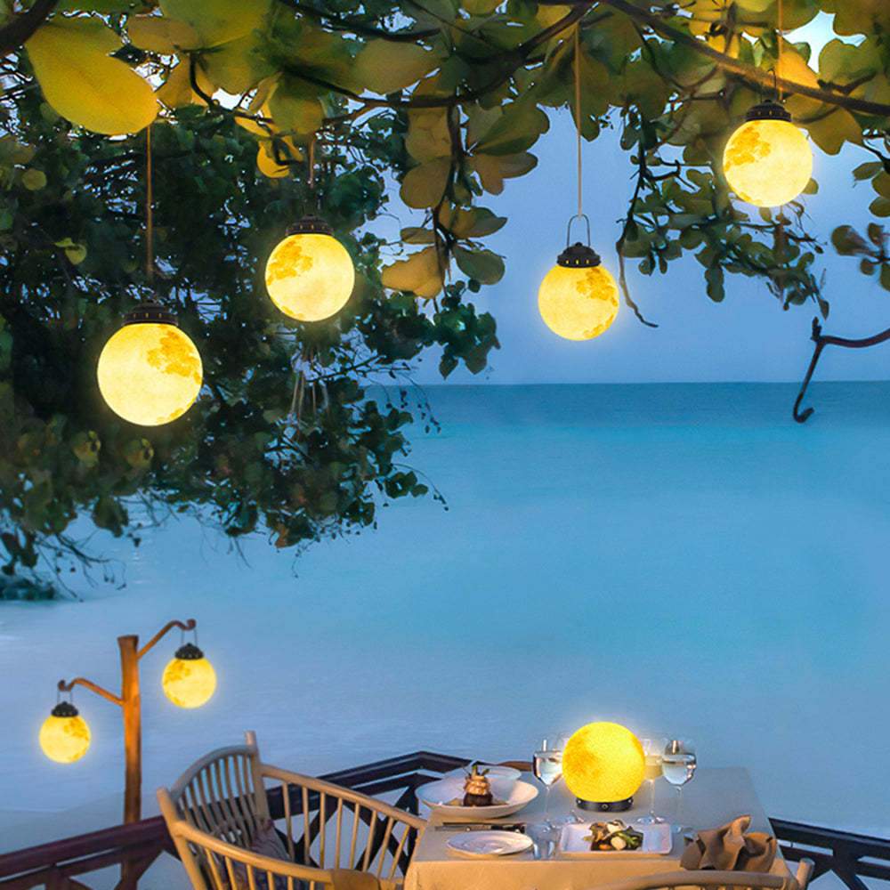 Elegant Solar Hanging Garden Light | Round Moon Shape for Outdoor Ambiance 6