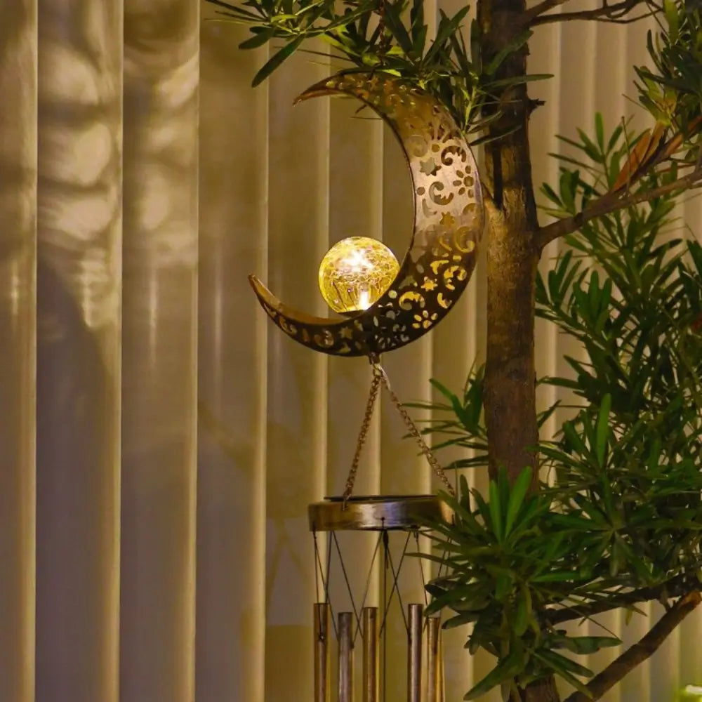 Garden Glow | Solar Garden Light with Dusk Sensor & Wind Chime Feature | Decorative Outdoor Illumination for Ambiance 8