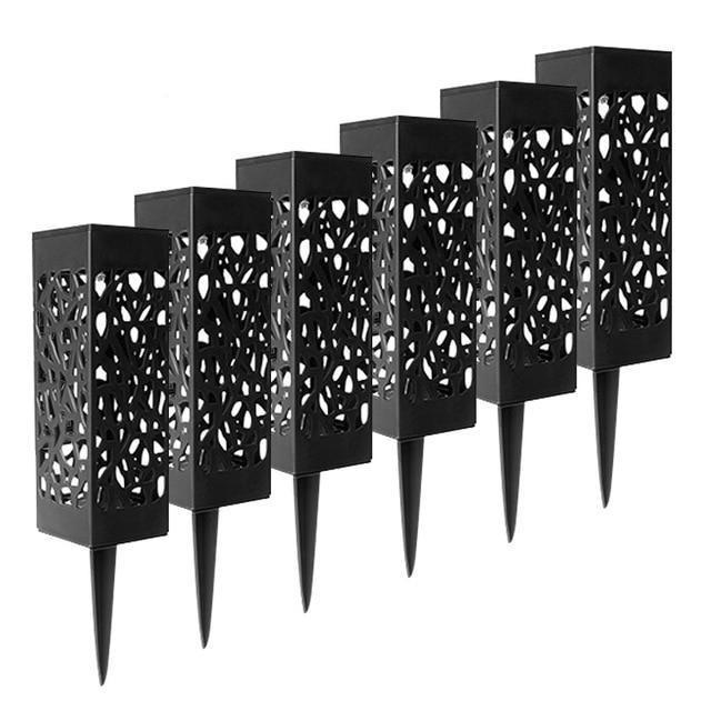 Elegant Solar Outdoor Lantern | Metal Cutout Design for Pathway Illumination 12