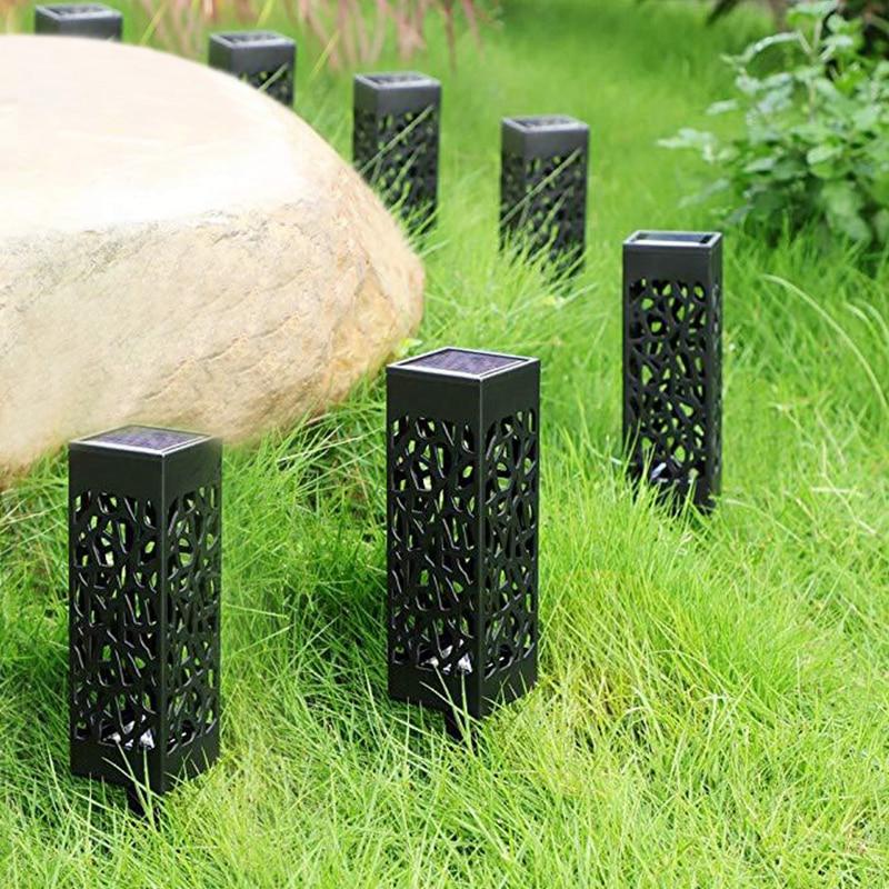 Elegant Solar Outdoor Lantern | Metal Cutout Design for Pathway Illumination 8