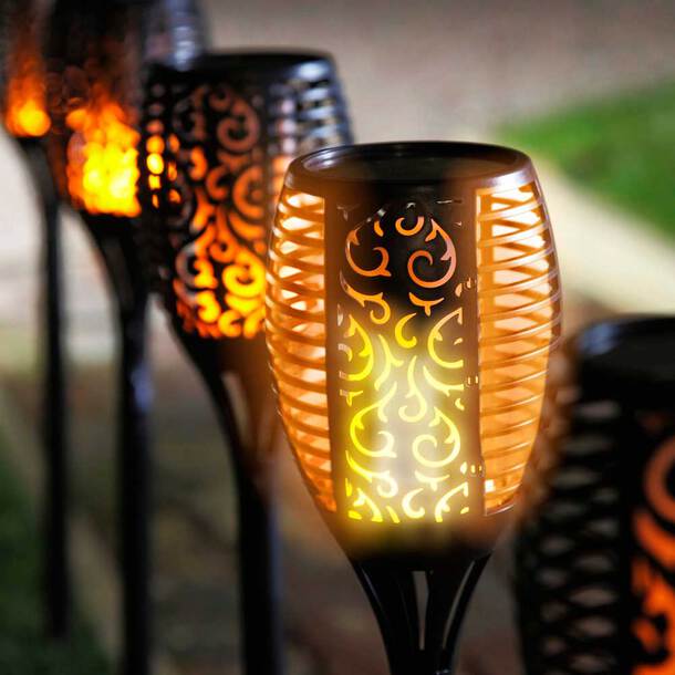 Solar Garden Lights | Flame Effect LED Torch Light with Ground Stake | Eco-Friendly Outdoor Lighting for Cozy Ambiance 2