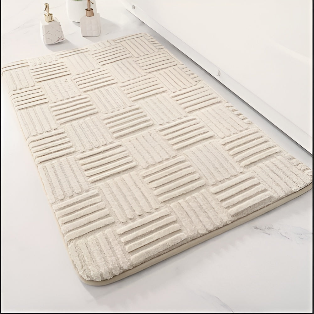 Vivid Grid | Absorbent Bath Mat with Non-Slip Backing for Safe Floors 3
