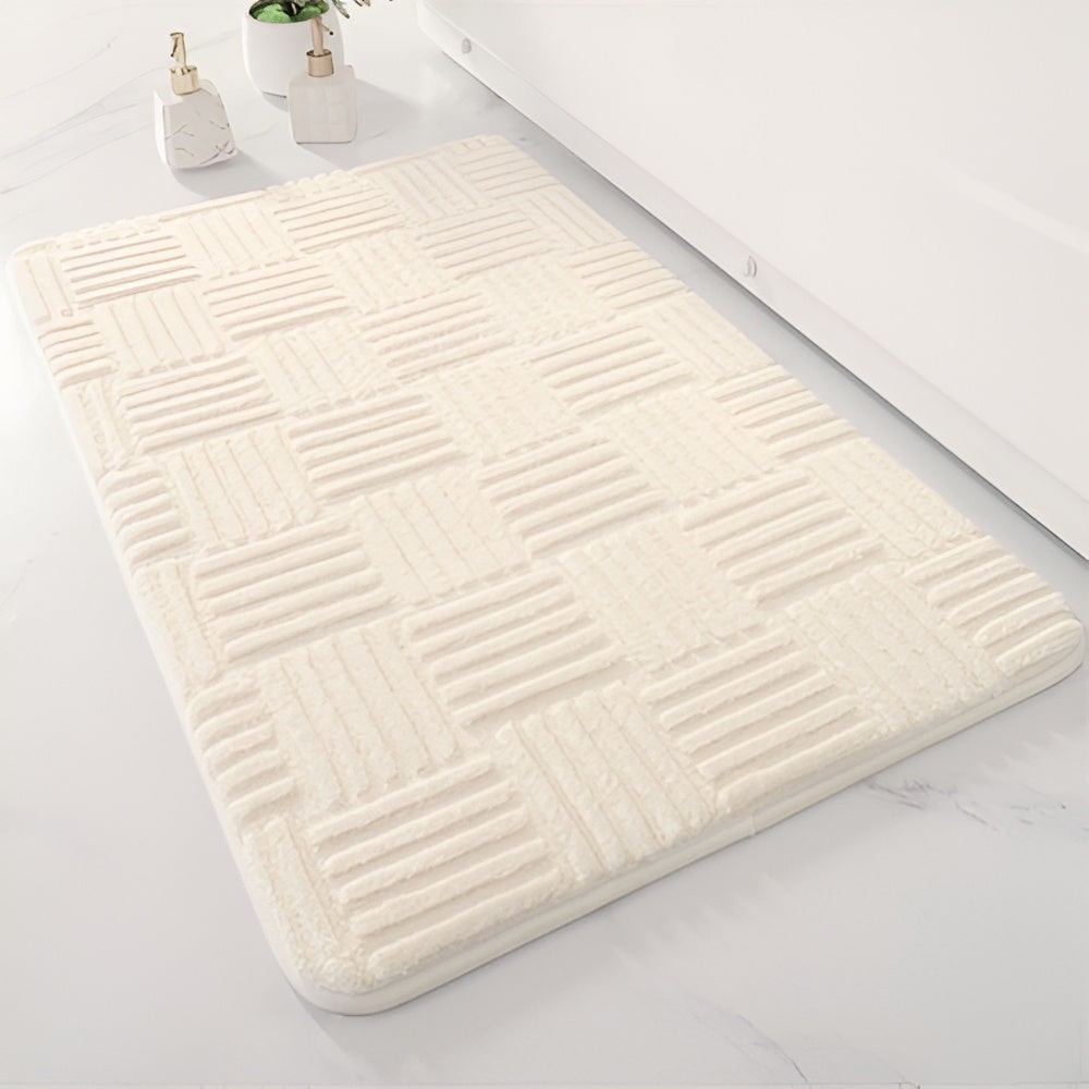 Vivid Grid | Absorbent Bath Mat with Non-Slip Backing for Safe Floors 4