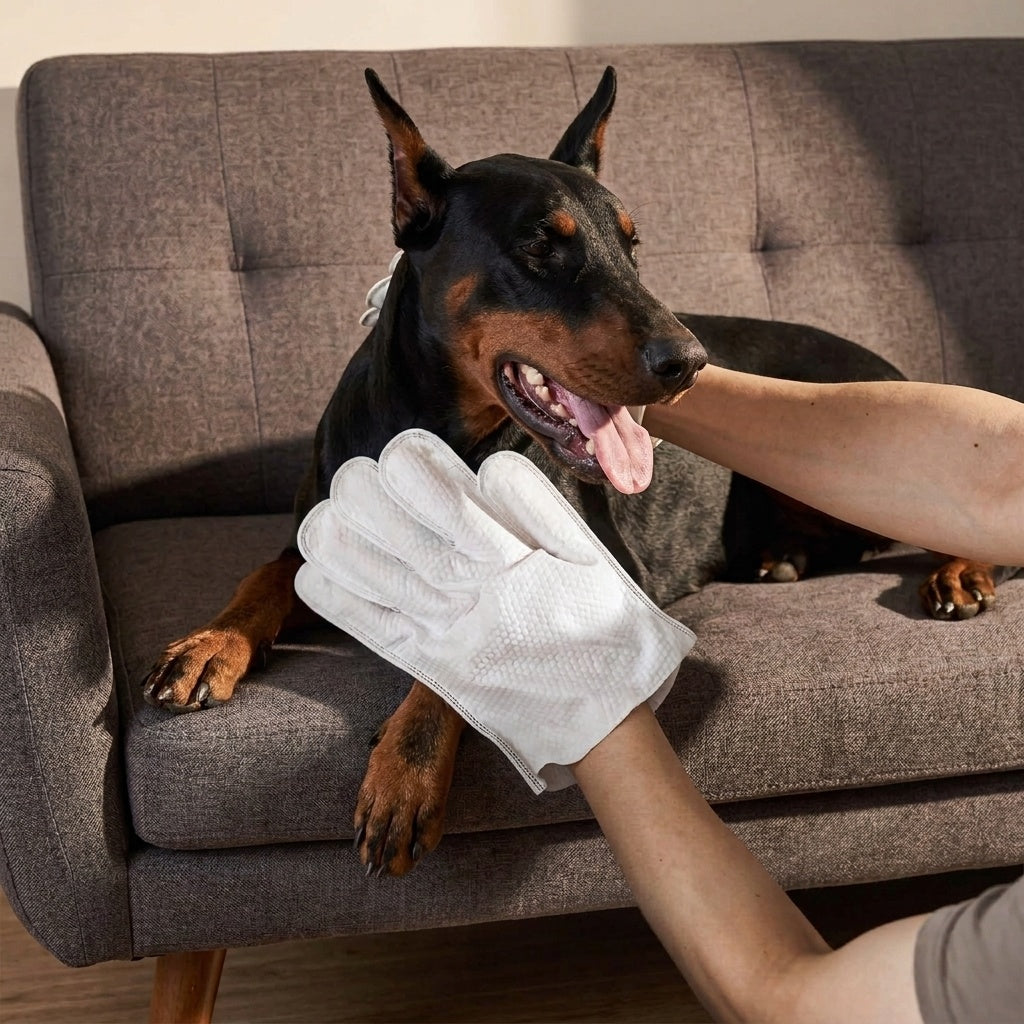 Pet Cleaning Wipes | Glove-Fit Design with Aloe & Jojoba Oil | Gentle Clean for Happy Pets 5