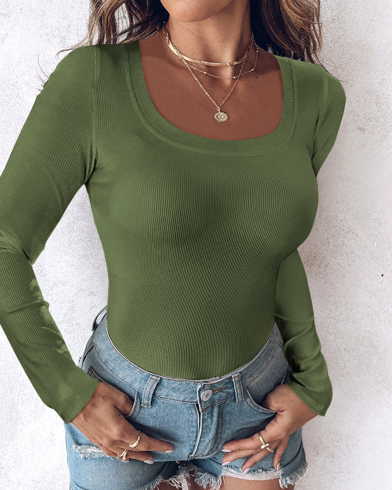 The Ribbed Long Sleeve – Built-In Bra | Buy 2, Get 1 FREE