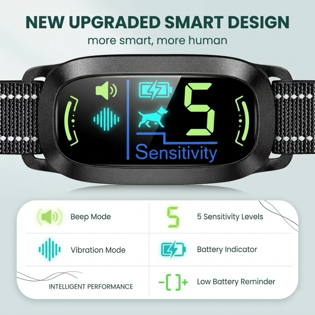 Smart Anti Bark Collar for Dogs with Rechargeable Battery | Adjustable Sensitivity for Effective Training 2