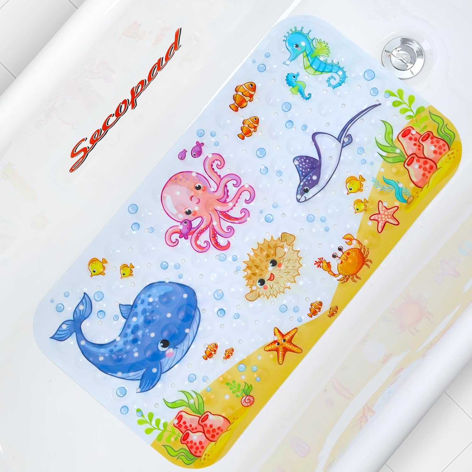 Colorful Octopus Bath Mat | Non-Slip Design with 200 Suction Cups for Safety 1